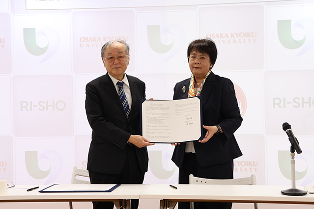 牧川学園長と岡本学長